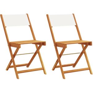Lark Manor Vidaxl bistro chairs made of solid acacia wood and fabric Cream white 80cm H X 41cm W X 52.5cm D Lark Manor Vidaxl bistro chairs made of solid acacia wood and fabric Cream white 80cm H X 41cm W X 52.5cm D