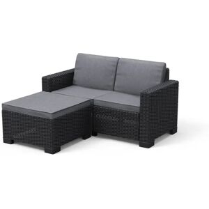 Keter California 2 Seater Outdoor Chaise Lounge Garden Furniture Set black/gray 71.5 H x 83.0 W x 83.0 D cm