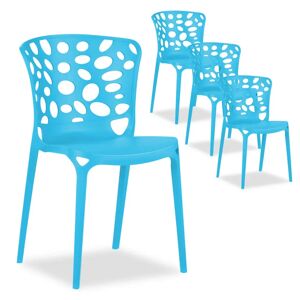 George Oliver Garden chair set of 4 modern black chairs, kitchen chairs, plastic stacking chairs, balcony chair, outdoor chair blue 83.0 H x 47.0 W x 47.0 D cm