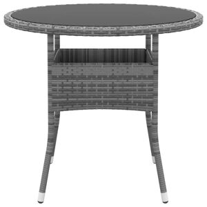 Ebern Designs Garden Table Poly Rattan Furniture gray 75.0 H x 80.0 W x 80.0 D cm