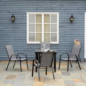 Ebern Designs Garden Dining Chair Set gray 95.0 H x 54.0 W x 75.5 D cm