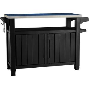 Keter Unity XL Outdoor Kitchen Cart With Storage - Graphite gray 89.6 H x 134.0 W x 51.7 D cm