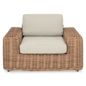 Ebern Designs Levit Garden Chair with Cushion brown/gray 62.5 H x 114.0 W x 94.0 D cm