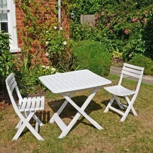 Ebern Designs Brescia Folding Table with 2 Chairs Garden Set white