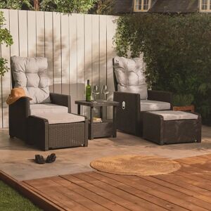 VonHaus Garden Chair with Cushion black/gray 68.0 H x 85.0 W x 124.0 D cm