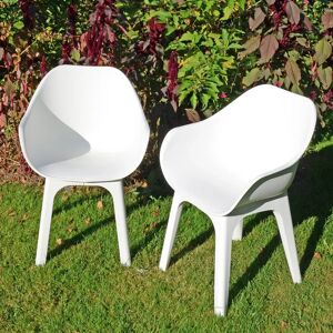 Ebern Designs Ghibli Garden Chair white 81.0 H x 50.5 W x 55.0 D cm