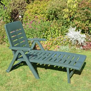 Ebern Designs Pescara Garden Lounger green 96.0 H x 72.0 W x 189.0 D cm