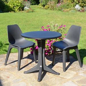 Ebern Designs Rayville Bistro Table with 2 Chairs Garden Set gray 70.0 W cm