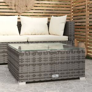 vidaXL Garden Plastic Coffee Table gray 30.0 H x 60.0 W x 60.0 D cm