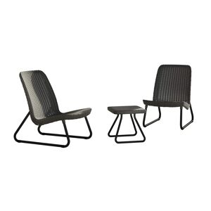 Ebern Designs Rio Patio Set, Table And Chairs - Graphite/Grey gray