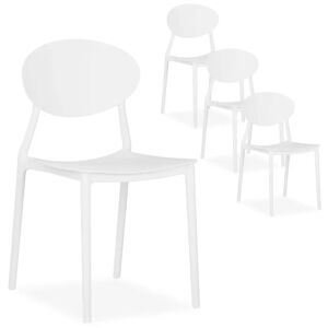 George Oliver Garden chair set of four, white, kitchen chairs, plastic, stacking chairs, balcony chair, outdoor chair white 80.5 H x 41.0 W x 51.0 D cm