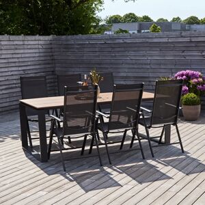 Ebern Designs Munda 6 Seating Garden Dining Set 210.0 W x 100.0 D cm