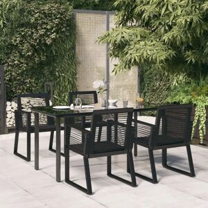Ebern Designs 5 Piece Garden Dining Set Black, 1 Table, 4 Chair black 140.0 W x 70.0 D cm