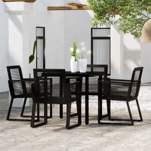 Ebern Designs 5 Piece Garden Dining Set Black, 1 Table, 4 Chair black 80.0 W x 80.0 D cm