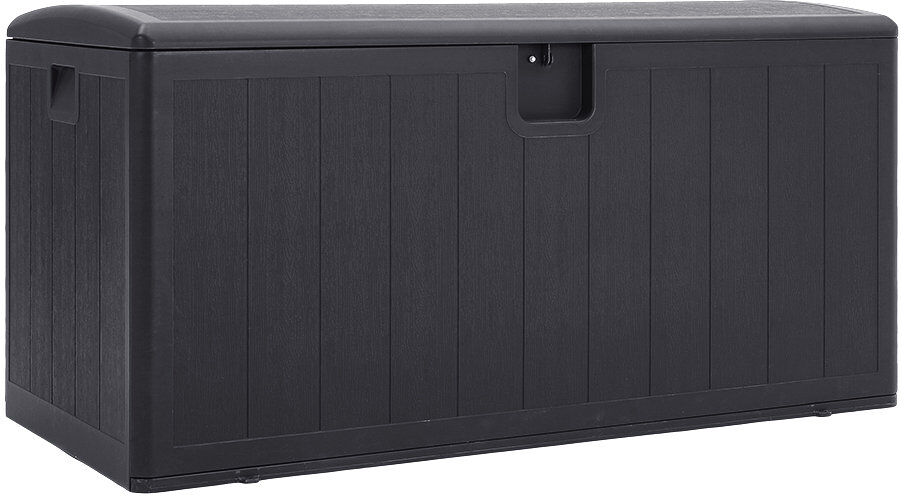 Garden Sanctuary 127cm W 477L Plastic Lockable Deck Box Black 63.5cm H X 127cm W X 61cm D