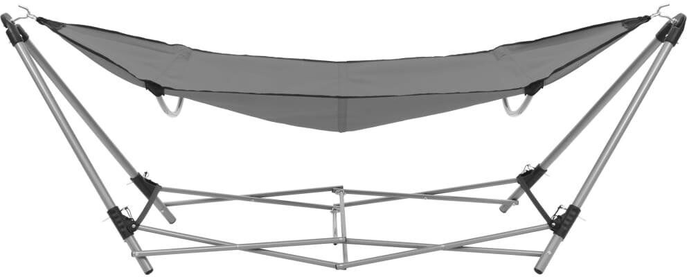 Freeport Park Foldable Camping Hammock with Stand Grey 70cm H X 76cm W X 241cm L