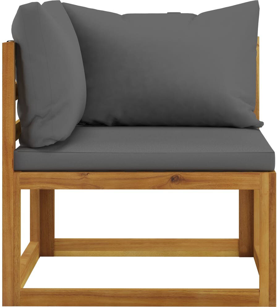 Ophelia & Co. Garden Lounge Set Outdoor Sofa Set with Cushions Solid Wood Acacia Dark Grey 60cm H X 70cm W X 70cm D