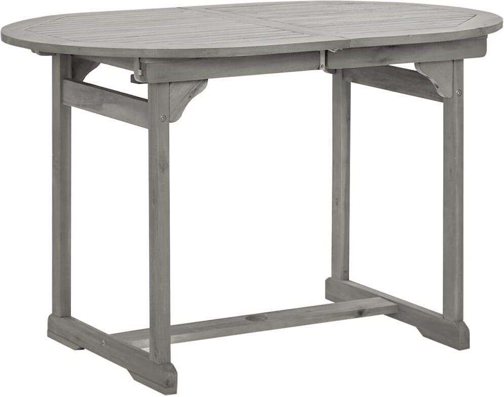 Rosalind Wheeler Darst Garden Dining Table (160-240)x100x75 cm Solid Acacia Wood Grey