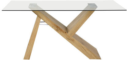 Brambly Cottage Kreider Dining Table Brambly Cottage Colour: Oak/Transparent  - Size: 61cm H X 80cm W X 147cm D Brambly Cottage Kreider Dining Table Brambly Cottage Colour: Oak/Transparent  - Size: 61cm H X 80cm W X 147cm D