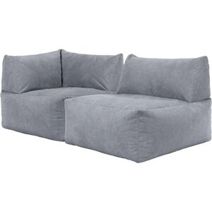 Ebern Designs icon Tetra Corduroy Modular Bean Bag Sofa Set, 2 piece gray 80.0 H x 88.0 W x 88.0 D cm