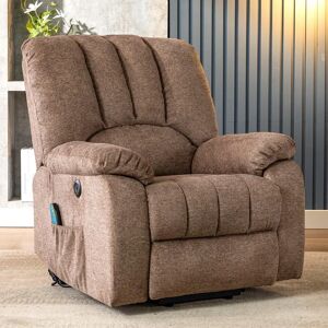 Ebern Designs Electric Power Lift Recliner Chair Sofa With Massage And Heat For Elderly 2 Side Pockets USB Ports Single Recliner Chairs For Living Room Overstuffed brown 105.0 H x 92.0 W x 94.0 D cm
