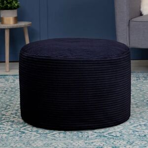 Zipcode Design Icon Bernhard Large Corduroy Pouffe blue 35.0 H x 55.0 W x 55.0 D cm