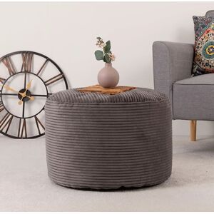 Zipcode Design Icon Bernhard Large Corduroy Pouffe gray 35.0 H x 55.0 W x 55.0 D cm