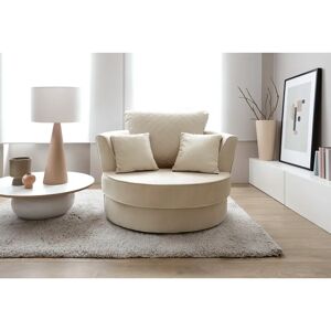 Abakus Direct Chicago Swivel Armchair brown/white 90.0 H x 118.0 W x 110.0 D cm