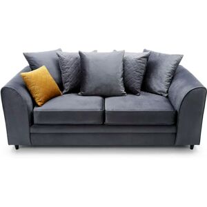 Abakus Direct Chicago 180Cm Velvet Flared Arm Sofa gray 78.0 H x 180.0 W x 89.0 D cm