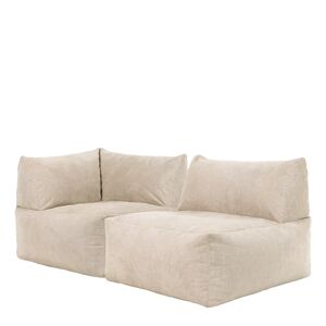 Ebern Designs icon Tetra Corduroy Modular Bean Bag Sofa Set, 2 piece gray/brown 80.0 H x 88.0 W x 88.0 D cm