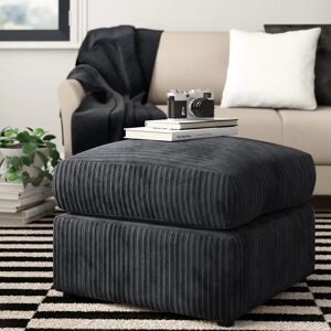 Zipcode Design 57Cm Wide Velvet Square Footstool Ottoman black 44.0 H x 57.0 W x 57.0 D cm