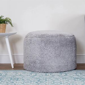 Ebern Designs Bean Bag Pouffe, Large Teddy Bear Fleece Ottoman, Living Room Bedroom Footstool Bean gray 35.0 H x 55.0 W x 55.0 D cm