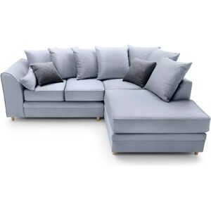 Abakus Direct Chicago Standard Corner Sofa gray/blue 80.0 H x 212.0 W x 164.0 D cm