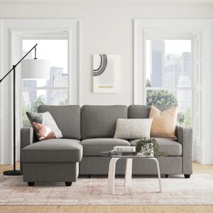 Zipcode Design Althoff Reversible Corner Sofa Bed brown/gray 91.0 H x 211.0 W x 154.0 D cm