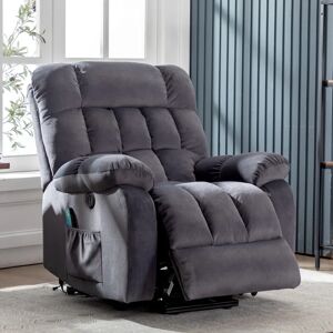 Ebern Designs Electric Power Lift Recliner Chair Sofa With Massage And Heat For Elderly 2 Side Pockets USB Ports Single Recliner Chairs For Living Room Overstuffed gray 104.0 H x 81.0 W x 91.0 D cm