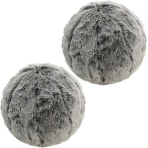 Bean Bag Bazaar Icon Novelty Faux Fur Ball Cushions gray 30.0 H x 30.0 W x 30.0 D cm