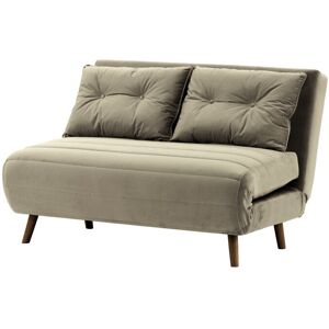 Hashtag Home Kian 2 Seater Fold Out Sofa Bed Elephant/Dark Oak 78cm H X 120cm W X 90cm D