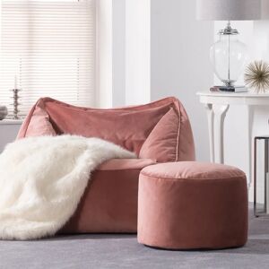 Isabelle & Max Icon Natalia Velvet Bean Bag Armchair & Pouffe 80.0 H x 100.0 W x 88.0 D cm