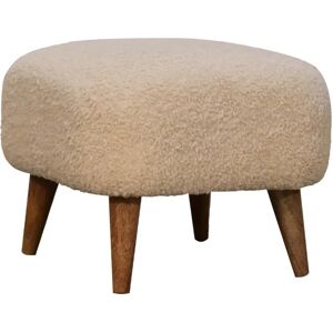 Mikado Living Bouclé Cream Square Footstool brown 35.0 H x 40.0 W x 40.0 D cm