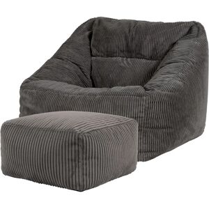 Isabelle & Max icon Morgan Giant Corduroy Bean Bag Armchair & Footstool gray 80.0 H x 100.0 W x 88.0 D cm