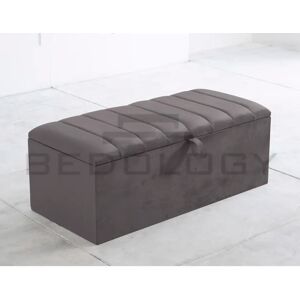 Bedology 100Cm Wide Velvet Rectangle Storage Ottoman gray 40.0 H x 100.0 W x 45.0 D cm