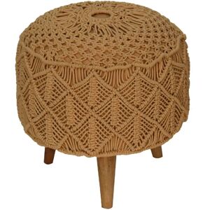 World Menagerie Feldspar 40Cm Wide Round Footstool Ottoman yellow 40.0 H x 40.0 W x 40.0 D cm