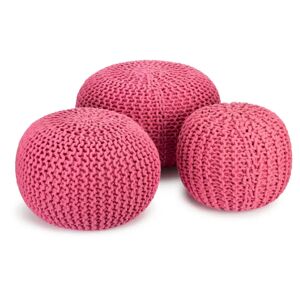 Brambly Cottage Emeril 60Cm Round Pouffe Ottoman pink 40.0 H x 60.0 W x 60.0 D cm