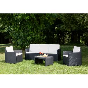 Sol 27 Outdoor Abibat 5 Seater Rattan Sofa Set gray 77.0 H x 184.0 W x 67.0 D cm