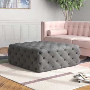 Etta Avenue Ackerman 100Cm Wide Velvet Tufted Square Cocktail Ottoman gray 40.0 H x 100.0 W x 100.0 D cm