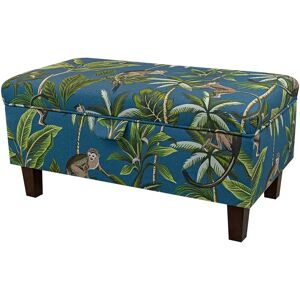 Beaumont 70Cm Wide Rectangle Floral Storage Ottoman with Storage black 36.0 H x 70.0 W x 40.0 D cm