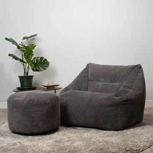 Harriet Bee icon Morgan Corduroy Bean Bag Armchair & Pouffe gray 80.0 H x 100.0 W x 88.0 D cm