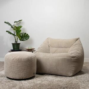 Harriet Bee icon Morgan Corduroy Bean Bag Armchair & Pouffe gray/brown 80.0 H x 100.0 W x 88.0 D cm