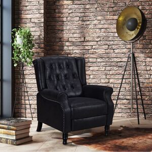 Three Posts Donaldson 78cm Wide Faux Leather Wingback/Recliner Chair Black 104cm H X 78cm W X 88cm D