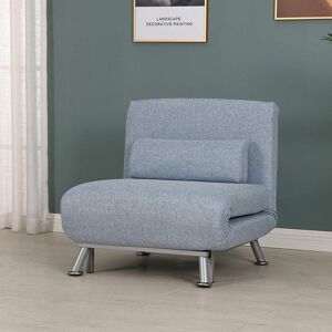 Zipcode Design Kendall Single 75cm Wide Linen Futon Chair Blue 75cm H X 75cm W X 70cm D